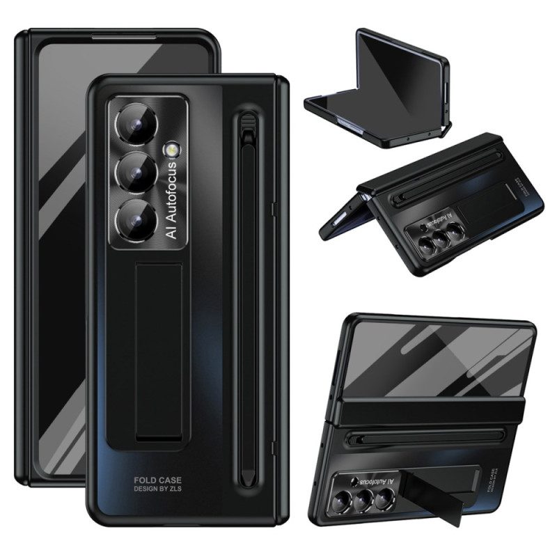 Skal Samsung Galaxy Z Fold 7 Stativ Och Skärmskydd Med Metalleffekt