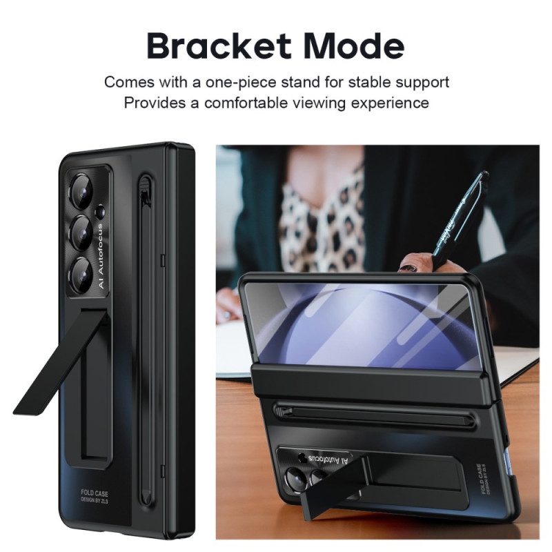 Skal Samsung Galaxy Z Fold 7 Stativ Och Skärmskydd Med Metalleffekt