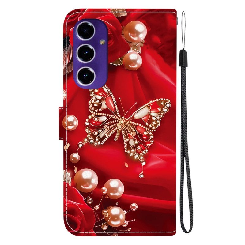 Skyddsfodral Samsung Galaxy A17 4g / 5g Guld Och Pärlfjäril