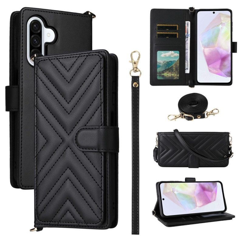 Skyddsfodral Samsung Galaxy A17 4g / 5g Quiltad Med Axelrem Och Handledsrem