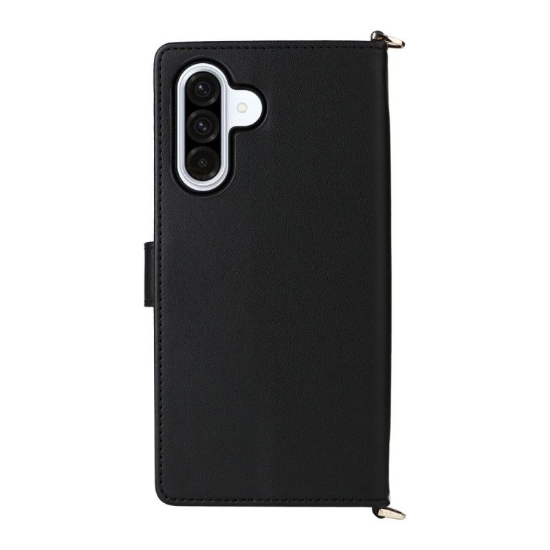 Skyddsfodral Samsung Galaxy A17 4g / 5g Quiltad Med Axelrem Och Handledsrem