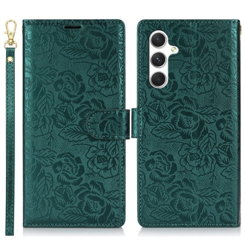 Skyddsfodral Samsung Galaxy S25 Plus 5g Blommönster Med Rem