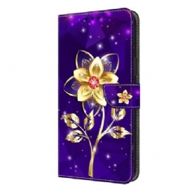 Skyddsfodral Samsung Galaxy S26 Plus Gyllene Blommor På Lila Bakgrund