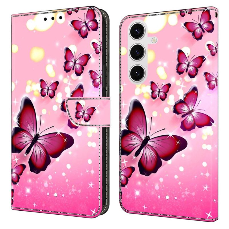 Skyddsfodral Samsung Galaxy S26 Plus Rosa Fjärilar