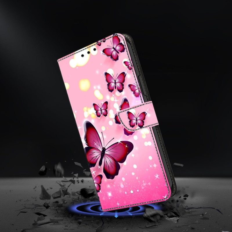 Skyddsfodral Samsung Galaxy S26 Plus Rosa Fjärilar
