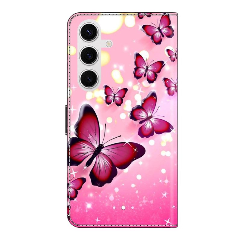 Skyddsfodral Samsung Galaxy S26 Plus Rosa Fjärilar