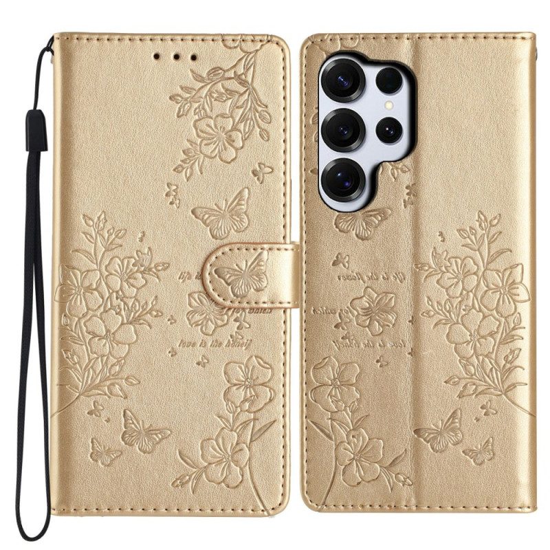Skyddsfodral Samsung Galaxy S26 Ultra Blommiga Fjärilar