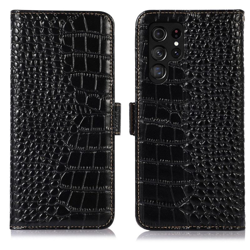 Skyddsfodral Samsung Galaxy S26 Ultra Rfid-blockering I Krokodilstil
