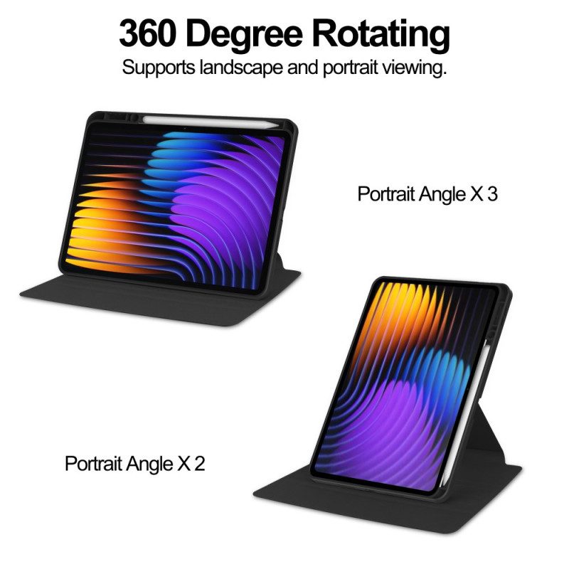 Case Xiaomi Pad 7 / 7 Pro Telefonfodral Lädereffekt Med Roterande Stativ