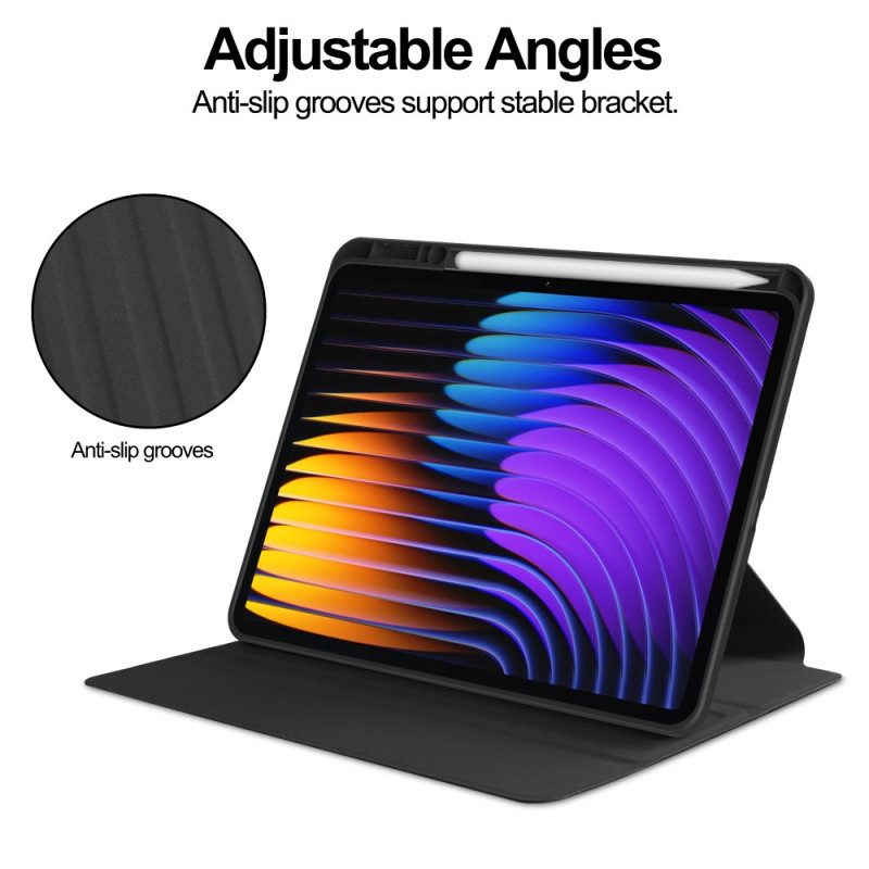 Case Xiaomi Pad 7 / 7 Pro Telefonfodral Lädereffekt Med Roterande Stativ