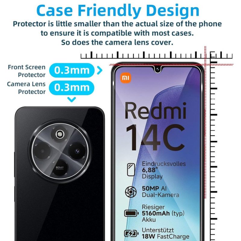 Dubbelt Härdat Glasskärm Och Kameraskydd För Xiaomi Redmi 14c / Poco C75