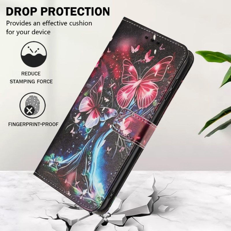 Fodral För Poco C85 Fjärilsträd