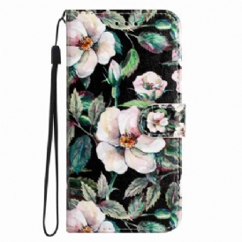 Fodral För Poco C85 Vita Blommor