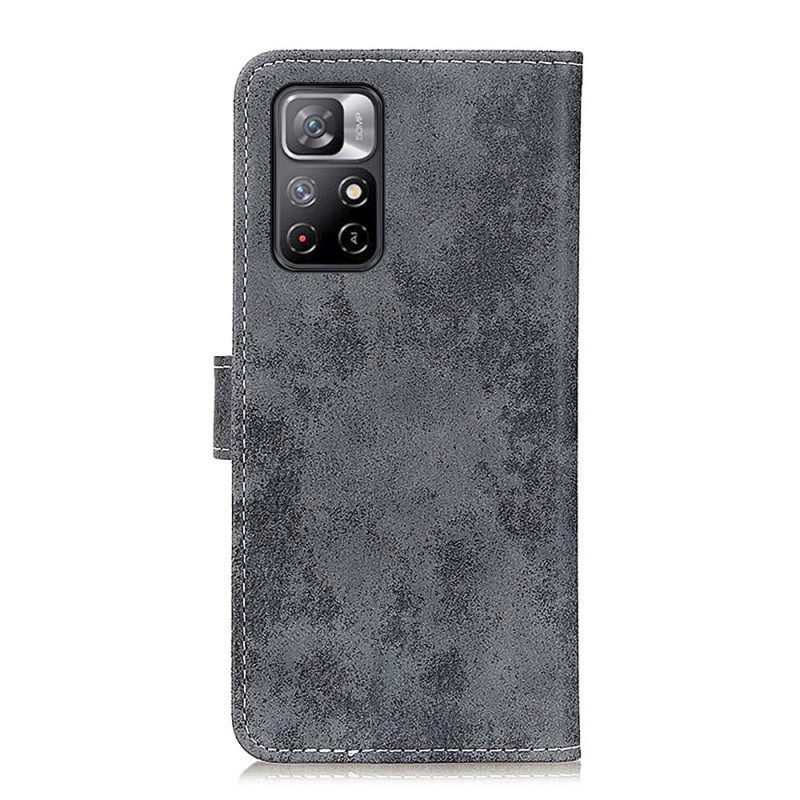 Fodral För Poco M4 Pro 5G Vintage Lädereffekt