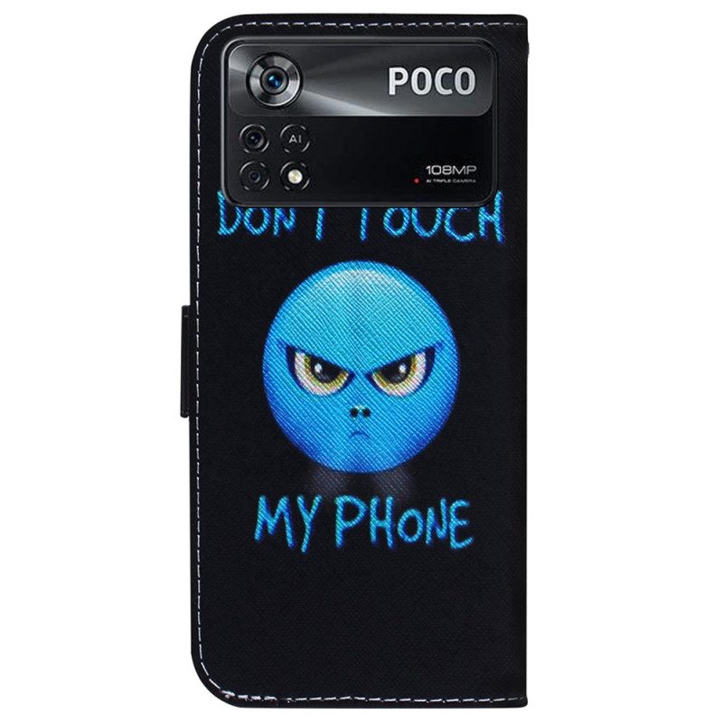 Fodral För Poco X4 Pro 5G Emoji Rör Inte Min Telefon