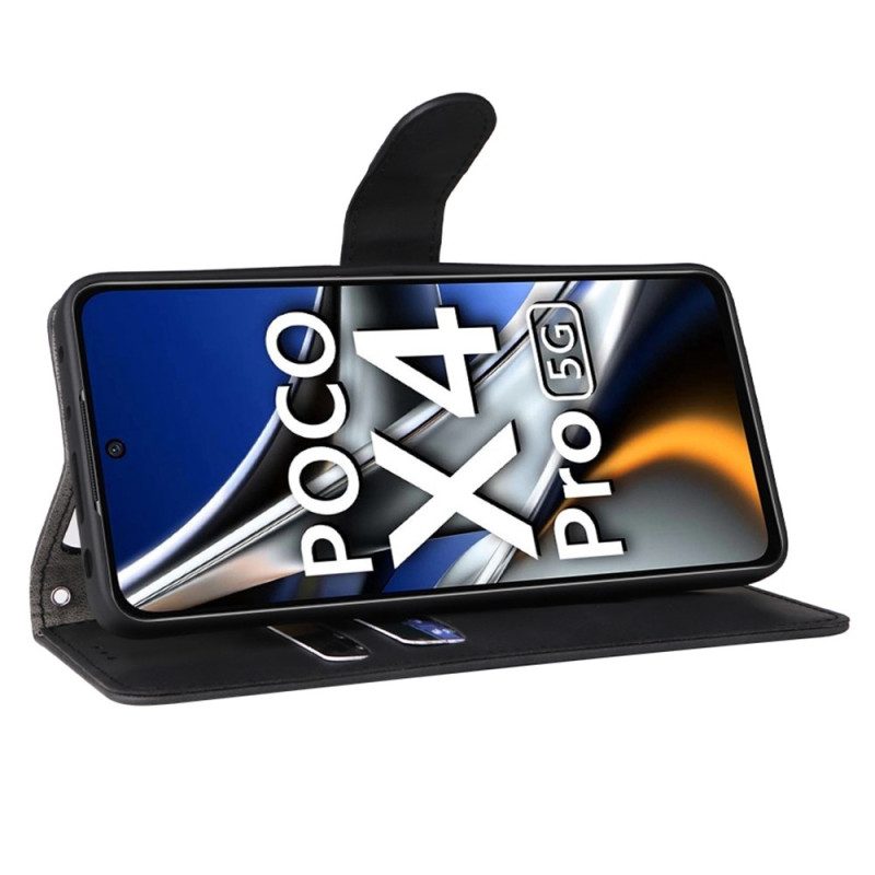 Fodral För Poco X4 Pro 5G Enkelt Läderstil