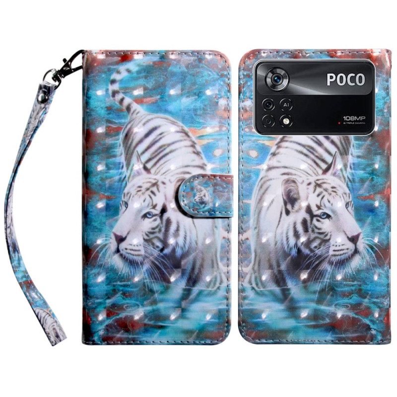 Fodral För Poco X4 Pro 5G Med Kedjar Fantastisk Strappy Tiger