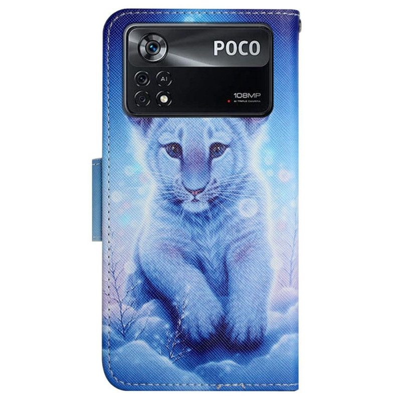 Fodral För Poco X4 Pro 5G Med Kedjar Thong Baby Tiger