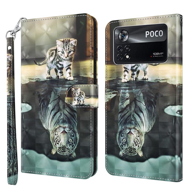 Fodral För Poco X4 Pro 5G Med Kedjar Thong Kitten Dream