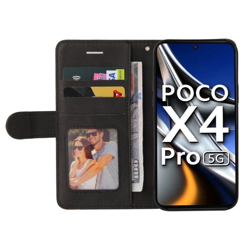 Fodral För Poco X4 Pro 5G Med Kedjar Tvåtonsrem