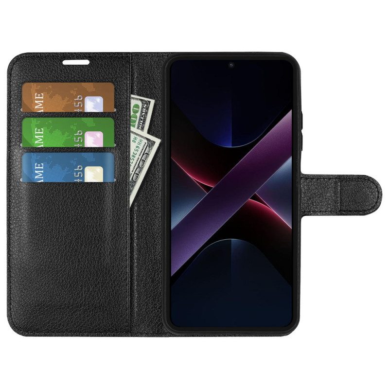 Fodral För Poco X7 Pro 5g Litchi-konstläder