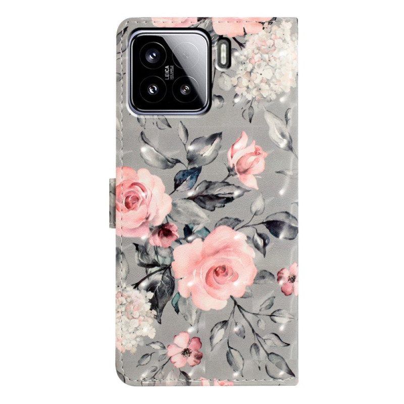 Fodral För Xiaomi 15 3d-blommor