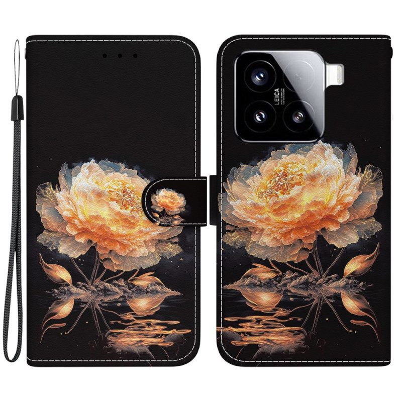 Fodral För Xiaomi 15 Guldfärgad Pion