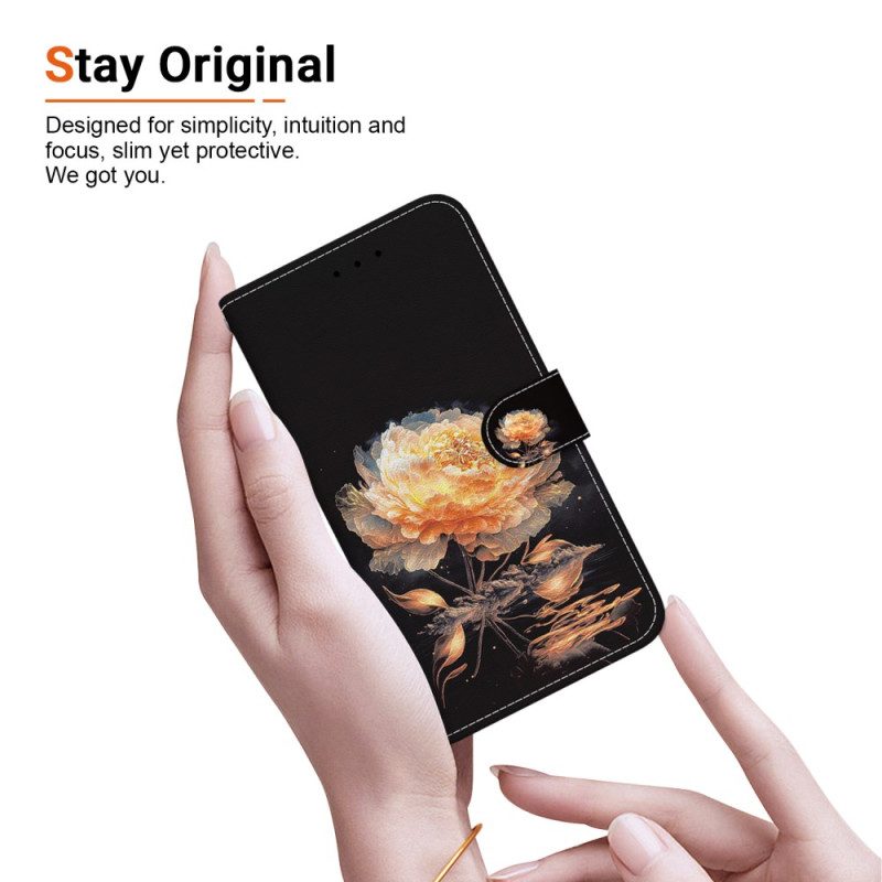 Fodral För Xiaomi 15 Guldfärgad Pion
