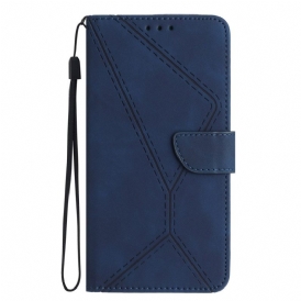 Fodral För Xiaomi 15 Mockaeffekt Med Linjer Och Ränder