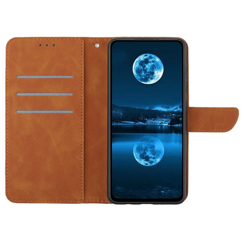 Fodral För Xiaomi 15 Mockaeffekt Med Linjer Och Ränder