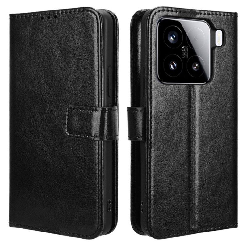 Fodral För Xiaomi 15 Pro Flashigt Konstläder Läder