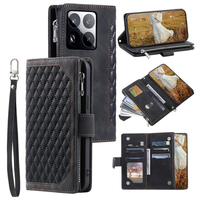 Fodral För Xiaomi 15 Pro Multifunktionell Quiltad Plånbok