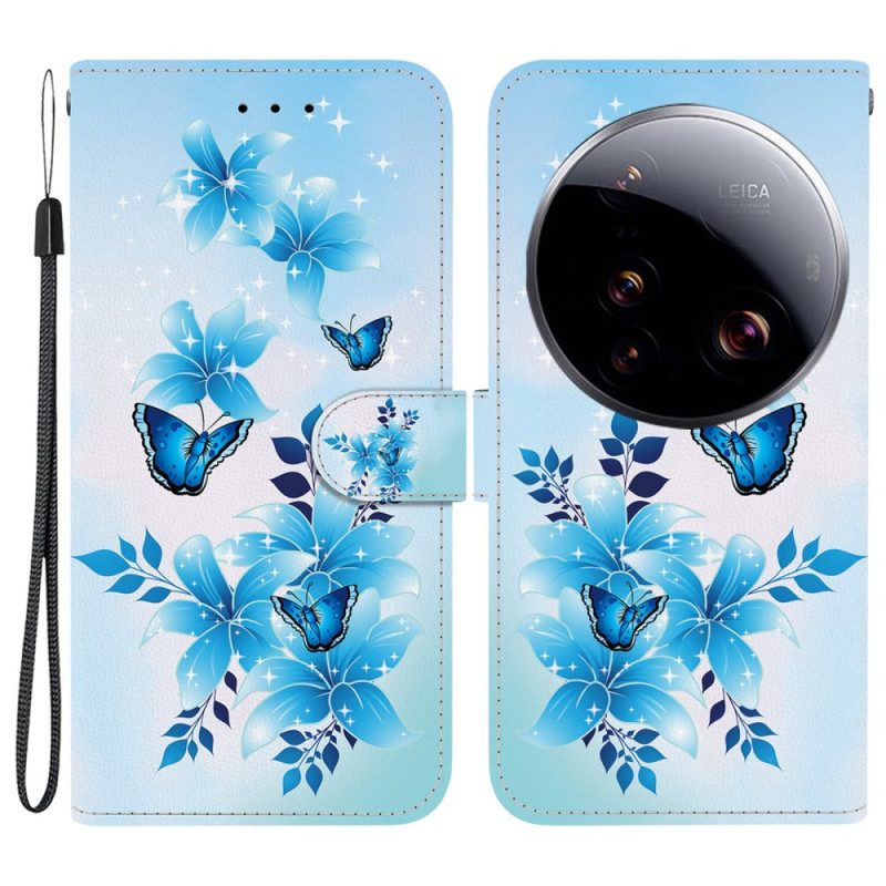 Fodral För Xiaomi 15 Ultra Blommiga Fjärilar
