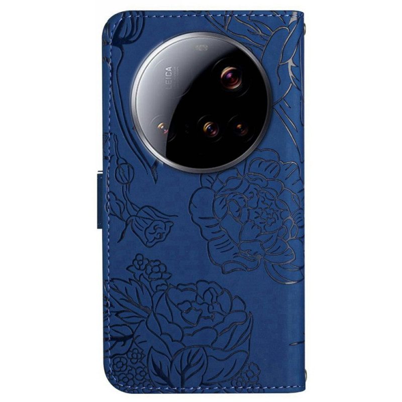 Fodral För Xiaomi 15 Ultra Fjärilstryckt Rem