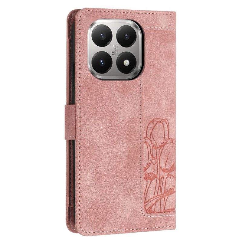 Fodral För Xiaomi 15t 5 Korthållare Blommönster