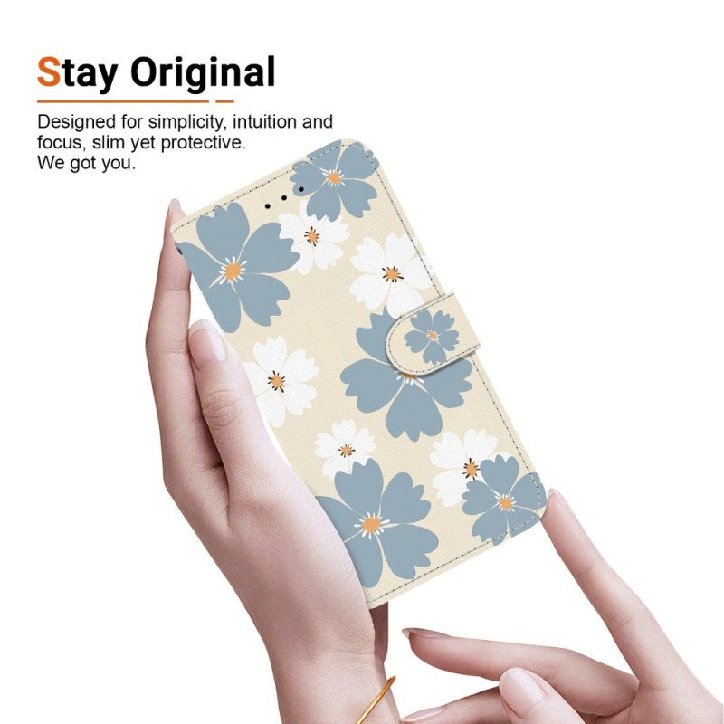 Fodral För Xiaomi 15t Blå Och Vita Prästkragar
