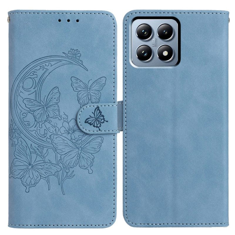 Fodral För Xiaomi 15t Fjärils- Och Blomtryck