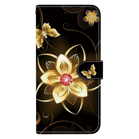 Fodral För Xiaomi 15t Guldfärgat Blommönster