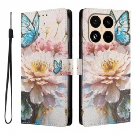 Fodral För Xiaomi 15t Pro Blomma Och Fjäril