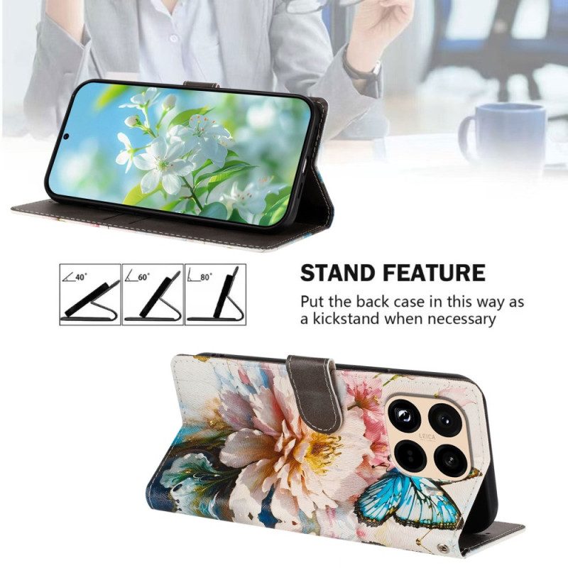 Fodral För Xiaomi 15t Pro Blomma Och Fjäril