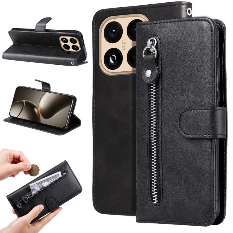 Fodral För Xiaomi 15t Pro Plånbok Med Dragkedja