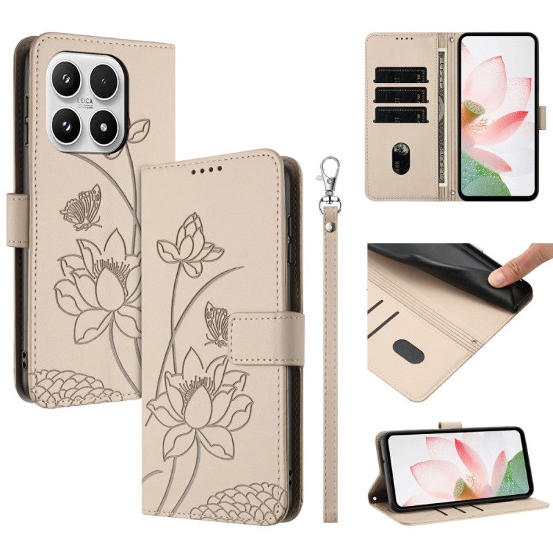 Fodral För Xiaomi 17 Lotusmönster Med Snodd