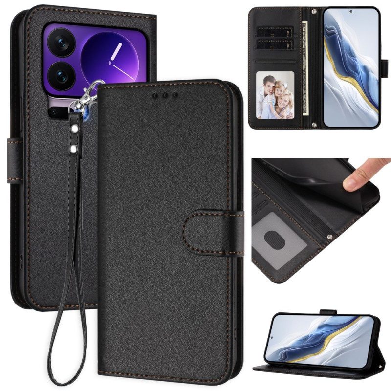 Fodral För Xiaomi 17 Pro Enkel Lädereffekt