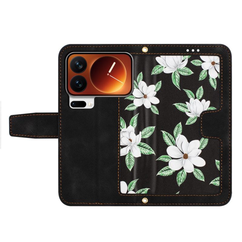 Fodral För Xiaomi 17 Pro Plånbok Med Blommönster