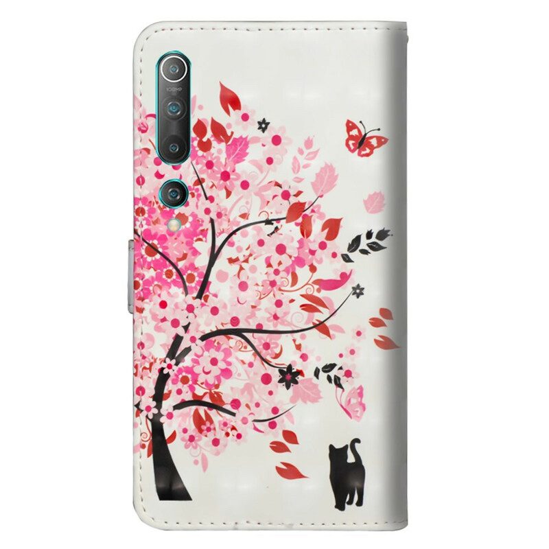Fodral För Xiaomi Mi 10 / 10 Pro Rosa Träd Och Svart Katt