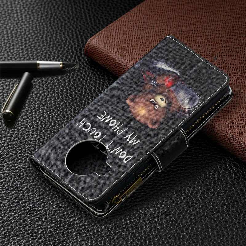 Fodral För Xiaomi Mi 10T Lite / Redmi Note 9 Pro 5G Björnficka Med Dragkedja