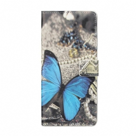 Fodral För Xiaomi Mi 10T Lite / Redmi Note 9 Pro 5G Blå Fjäril