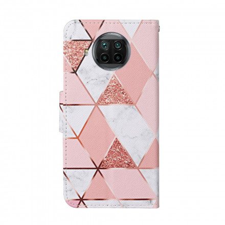 Fodral För Xiaomi Mi 10T Lite / Redmi Note 9 Pro 5G Marmor Och Glitter Med Rem