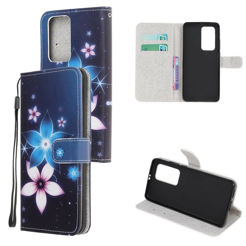 Fodral För Xiaomi Mi 10T / 10T Pro Med Kedjar Lunar Strap Blommor