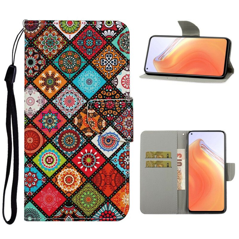 Fodral För Xiaomi Mi 10T / 10T Pro Patchwork-mandalas Med Halsband